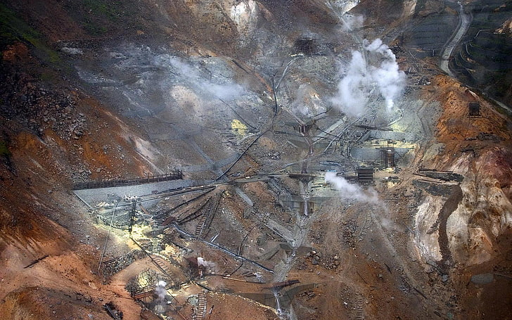 brown and black tree branch, mining, mine, Japan, hakone mine