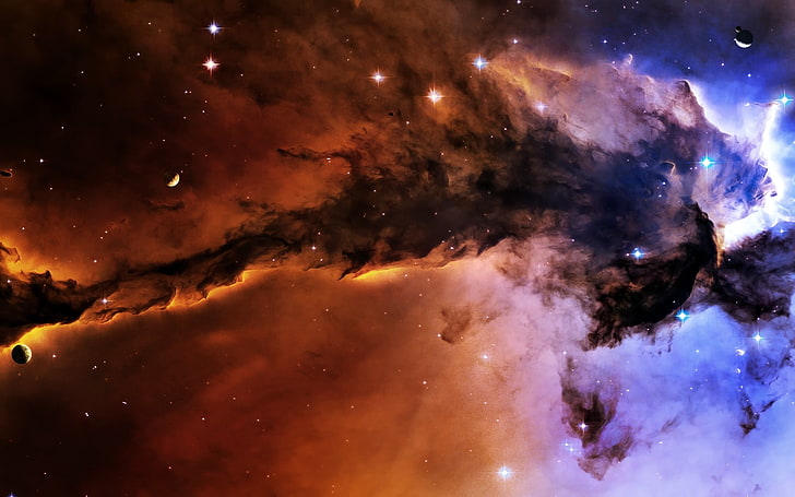 nebula and galaxy digital wallpaper, space, stars, night, star - space