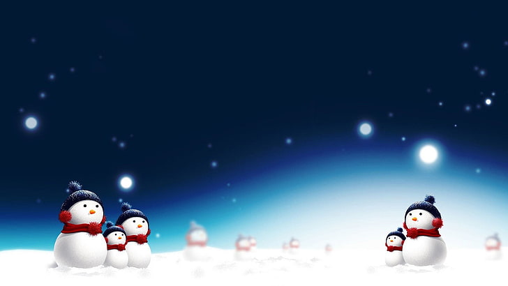 snowman, figure, creation, christmas, winter, cartoon, holiday, HD wallpaper