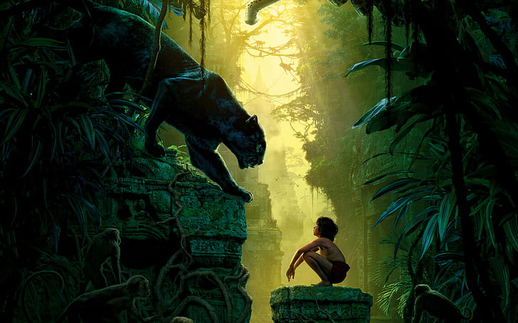movies, The Jungle Book, panthers, HD wallpaper