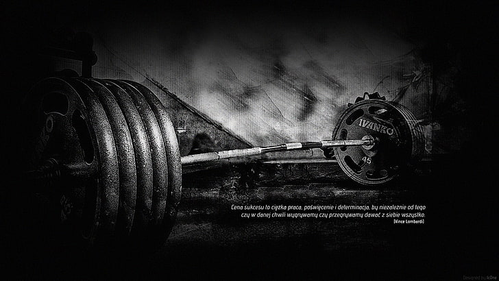 grayscale photo of barbell, muscle cars, wheel, tire, metal, no people, HD wallpaper
