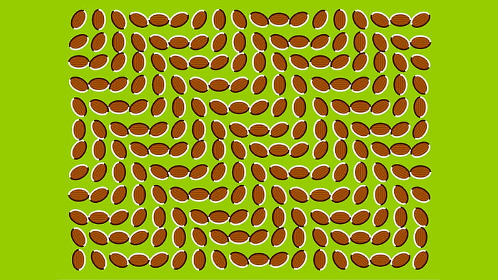 optical illusion, graphic design, green background, HD wallpaper