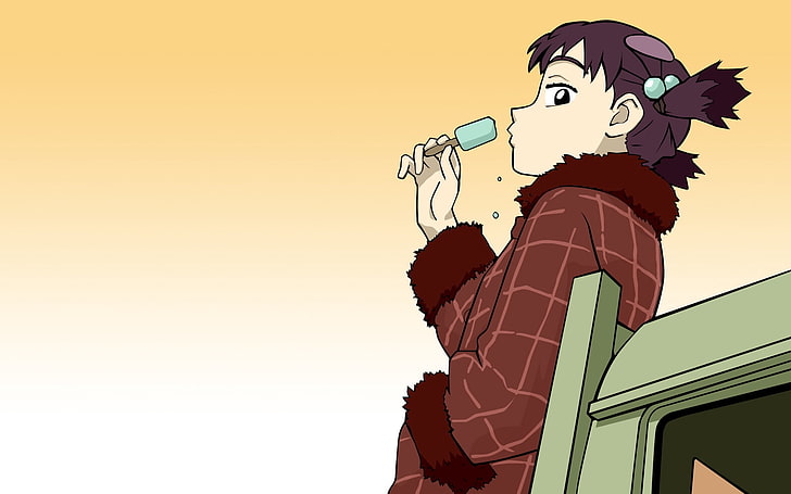 HD wallpaper: female anime eating ice cream on stick HD wallpaper, flcl,  girl | Wallpaper Flare