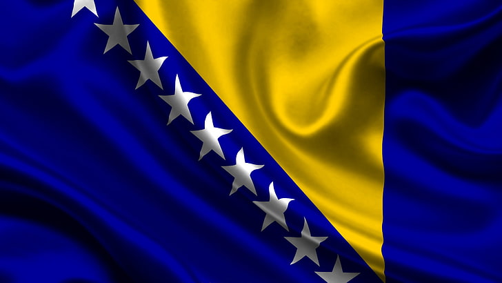 bandera, bosnia, europa, herzegovina, blue, backgrounds, shape