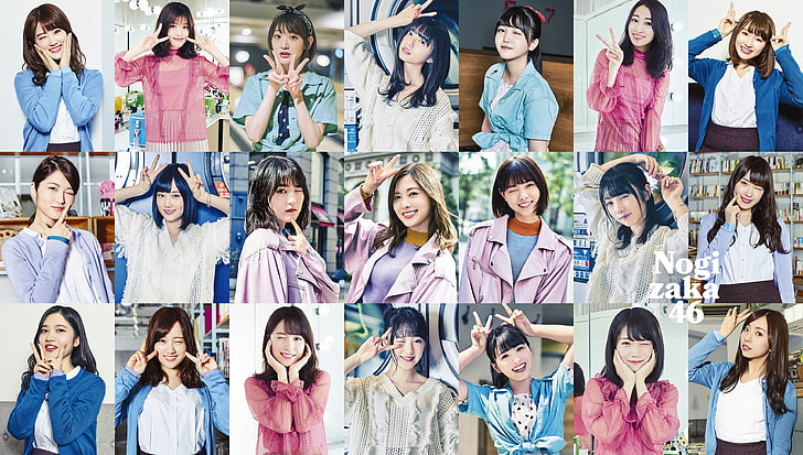 Nogizaka46, Asian, Idol, collage, women, large group of people, HD wallpaper