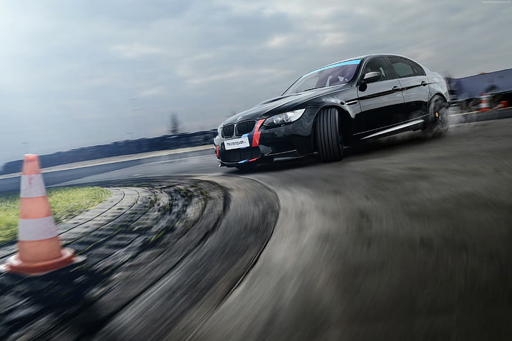 (E90), Sedan, BMW M3, MR Car Design, black, drift, HD wallpaper