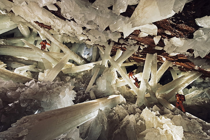 cave, crystals, HD wallpaper