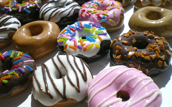 Donuts, assorted flavored donuts, popular, photography, krispy kreme