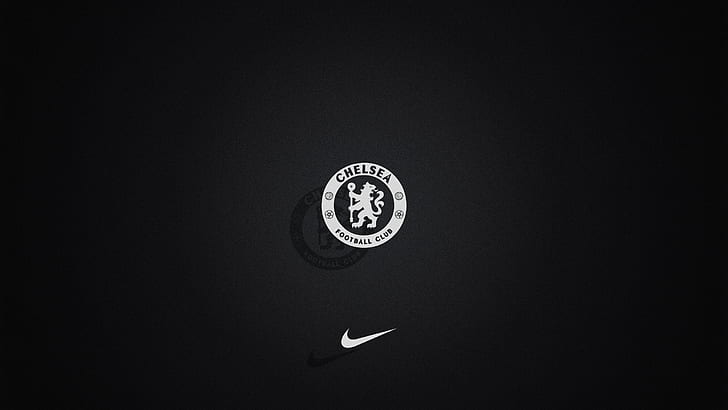 logo, Chelsea FC, Nike, black background, monochrome