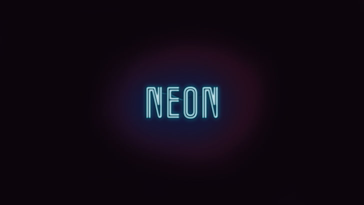 neon, Photoshop, text, black background, simple background, HD wallpaper