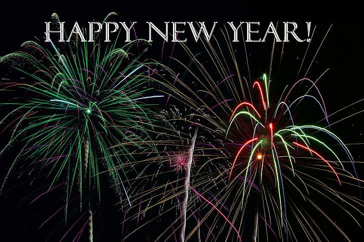 New Year 2015 Sparkling, happy new year! text
