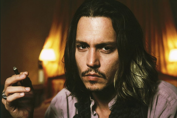 Johnny Depp, actor, cigar, men, people, one Person, adult, indoors, HD wallpaper