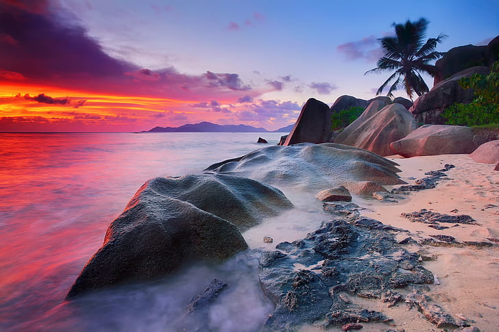 Seychelles, La Digue Island, Indian Ocean, Sea, water, exposure, HD wallpaper