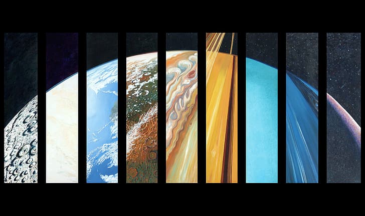 space, Mercury, Venus, Earth, Mars, Jupiter, Saturn, Uranus