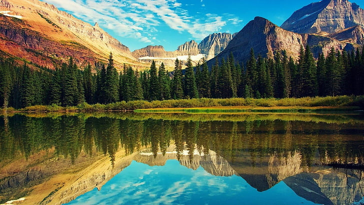 Beautiful Lake Wallpaper, water, reflection, beauty in nature