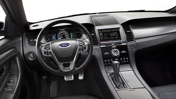 black Hyundai car steering wheel, Ford Taurus, car interior, vehicle, HD wallpaper