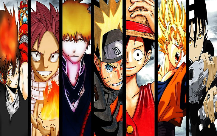 Anime protagonists, anime character, 1920x1200, bleach, one piece, HD wallpaper