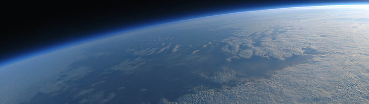 Planet Earth wallpaper, multiple display, space, clouds, atmosphere