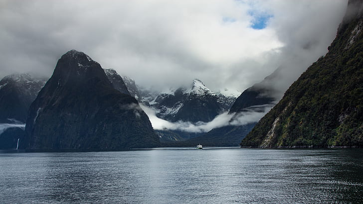 New Zealand, Milford Sound, South Island, the fjord Milford Sound, HD wallpaper