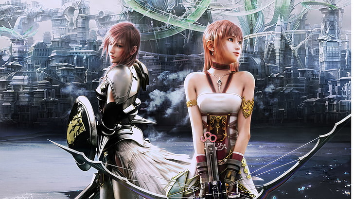 two female online game character wallpaper, Final Fantasy, final fantasy 13