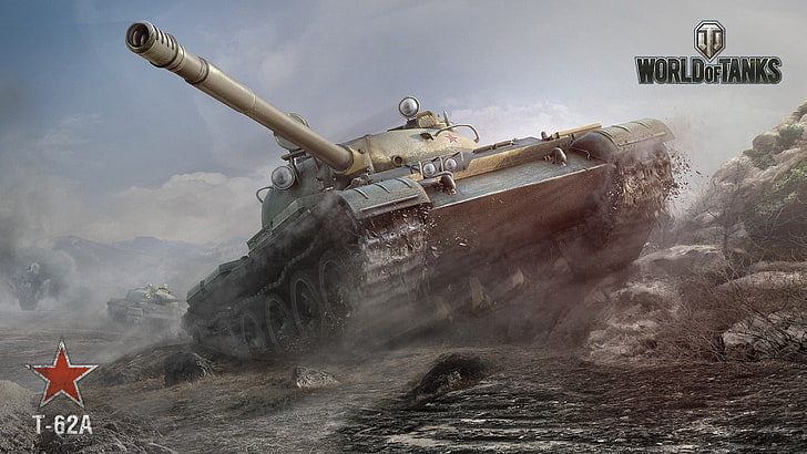 World of Tanks, T-62, video games, T-62A, transportation, water, HD wallpaper
