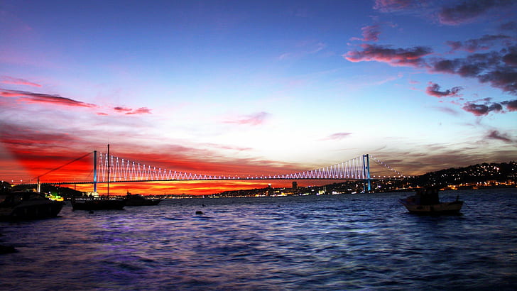 Bosphorus, Bosphorus Bridge, Istanbul, turkey, Turkish, HD wallpaper