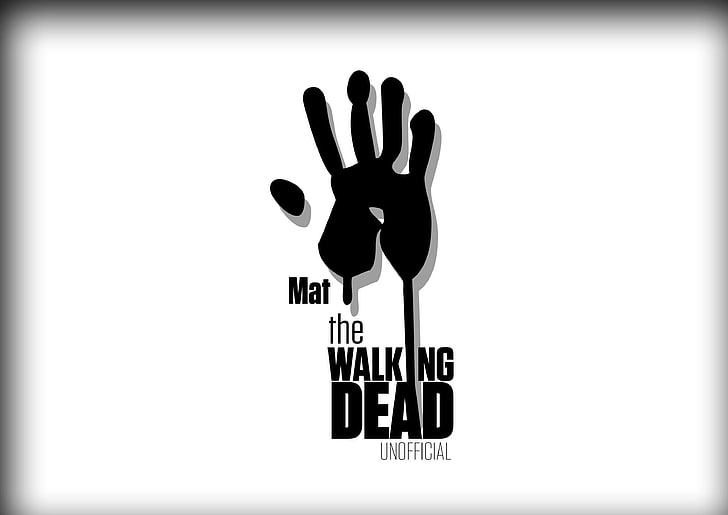 The Walking Dead logo, text, communication, human hand, western script