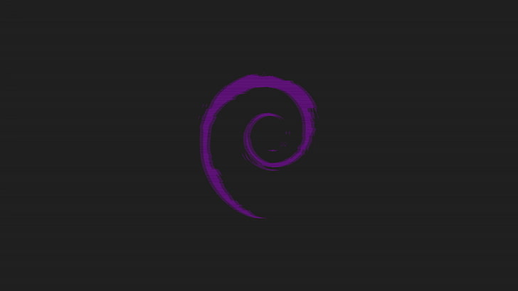 purple spiral wallpaper, GNU, Linux, Debian, Free Software, minimalism, HD wallpaper