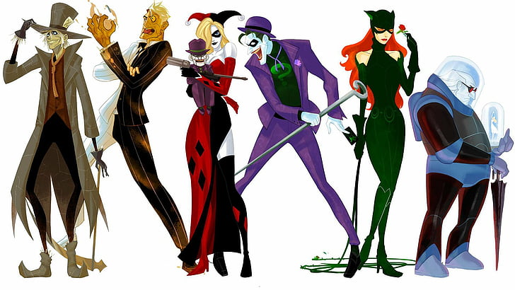 Batman, Catwoman, Harley Quinn, Mr. Freeze (DC Comics), Riddler