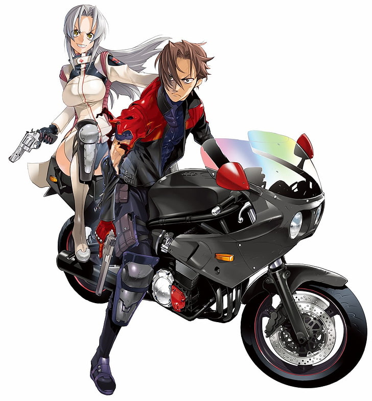 brown haired man riding on motorcycle illustration, Triage X