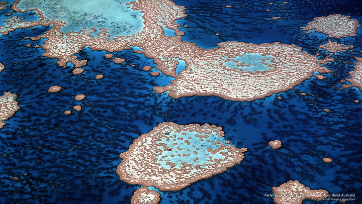 Aerial View of the Great Barrier Reef, Queensland, Australia