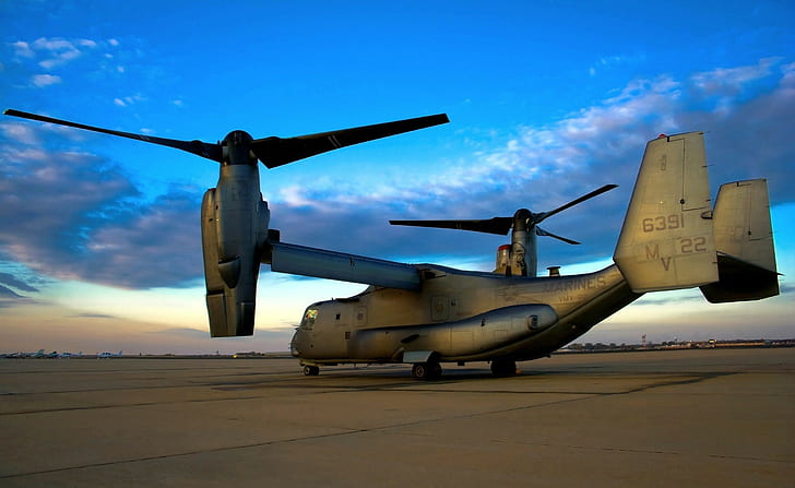military aircraft, Boeing-Bell V-22 Osprey, photography, HD wallpaper