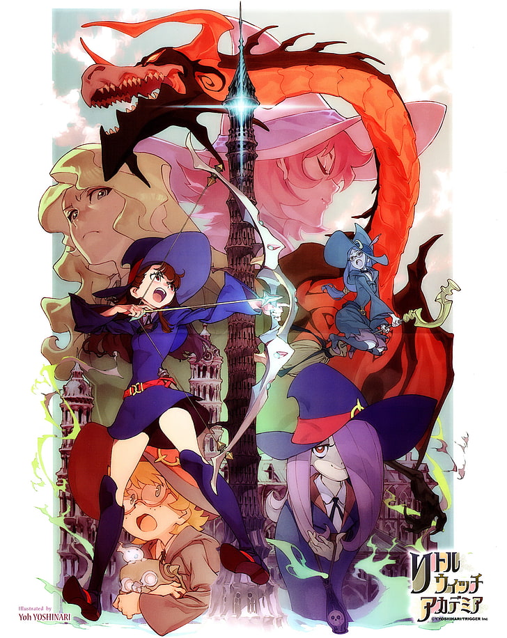 Kagari Akko, artwork, Little Witch Academia, Yansson Lotte, HD wallpaper