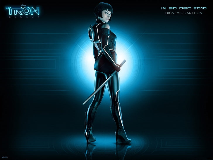 Olivia Wilde as Quorra Tron Legacy, one person, full length, illuminated, HD wallpaper