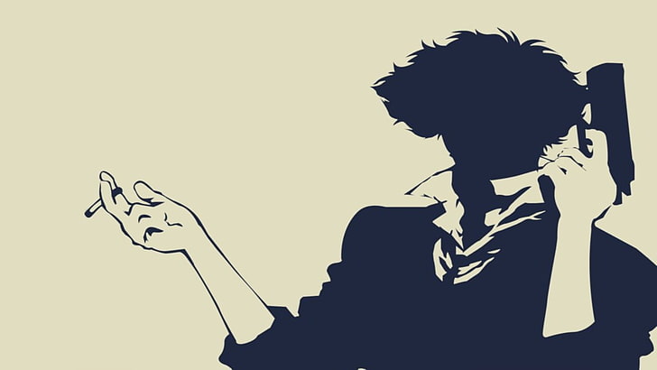 untitled, Cowboy Bebop, minimalism, one person, silhouette, adult, HD wallpaper