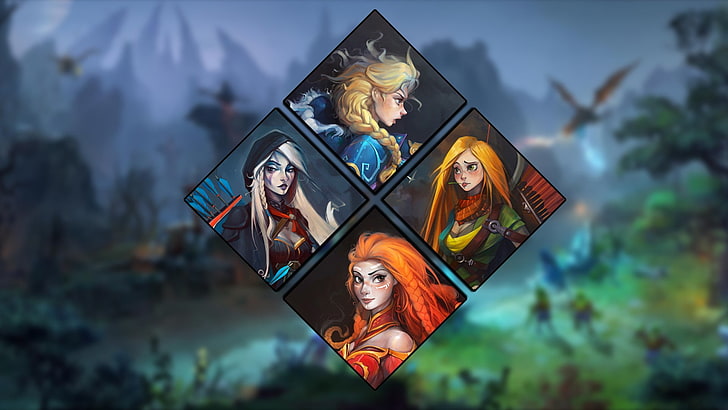 Wallpaper girl, fire, lightning, art, Dota 2, Lina, Lina the Slayer images  for desktop, section игры - download