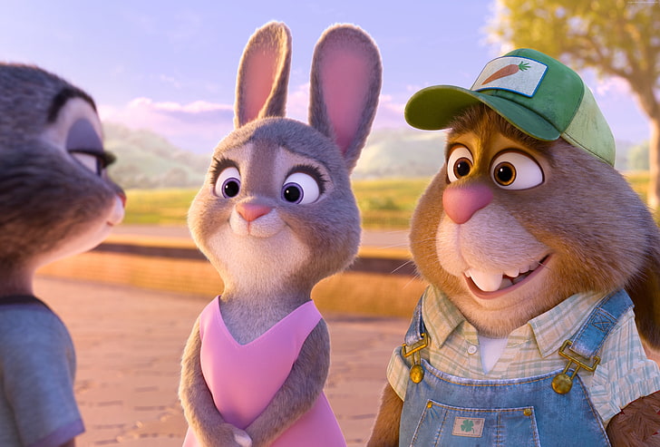 rabbit, Best Animation Movies of 2016, cartoon, Zootopia, HD wallpaper