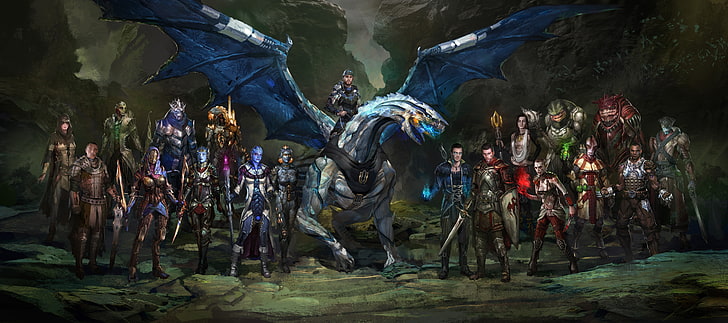 group of anime character wallpaper, Mass Effect, artwork, video games