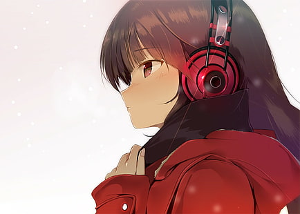 HD wallpaper: anime girls, profile, face, original characters, headphones |  Wallpaper Flare