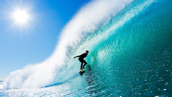 man doing surfing, sport , sports, men, waves, water, motion, HD wallpaper