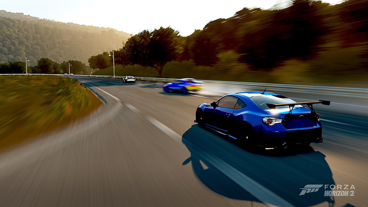Forza Horizon 2, car, supercars, Subaru BRZ Premium, road, video games, HD wallpaper