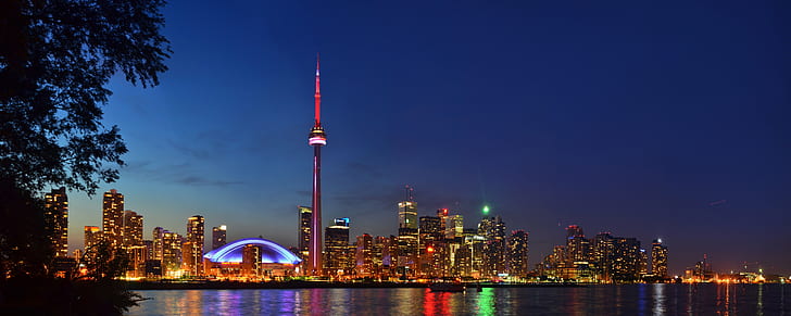 Wallpaper Toronto Canada skyscrapers night people 5120x2880 UHD 5K  Picture Image