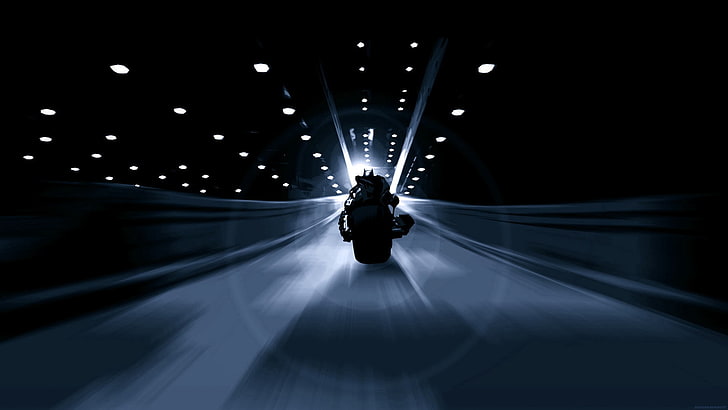 black motorcycle digital wallpaper, Batman, The Dark Knight, speed