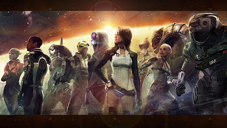 Garrus Vakarian, Mass Effect, Mass Effect 2, Miranda Lawson, HD wallpaper