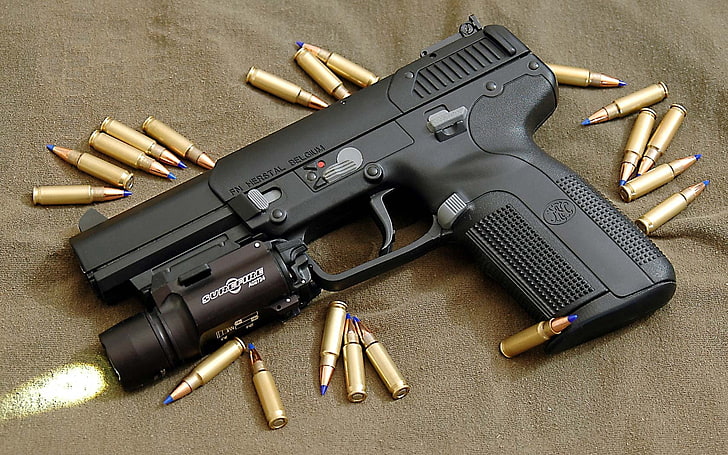 gun, pistol, FN Five-Seven, weapon, ammunition, handgun, bullet