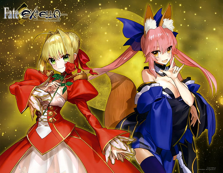 Fate Series, Fate/Extra, Nero Claudius, Red Saber, Tamamo no Mae, HD wallpaper