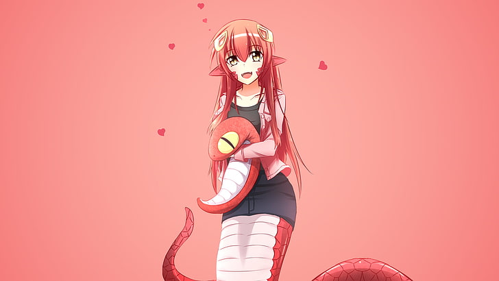 red-haired octopus lady anime digital wallpaper, untitled, Monster Musume no Iru Nichijou