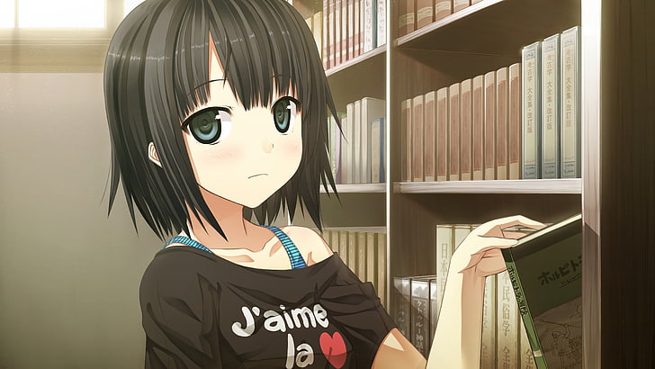 black-haired female anime character, anime girls, Monobeno, Alishima Alice, HD wallpaper