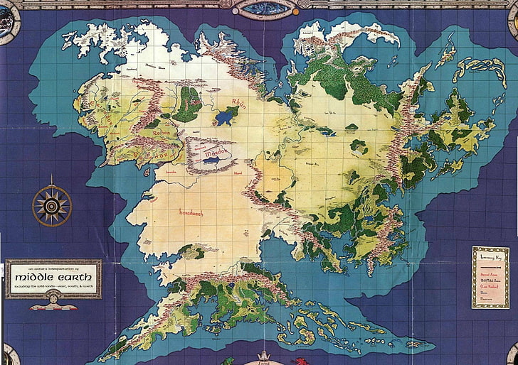 map, The Lord of the Rings, Middle-earth, world map, guidance