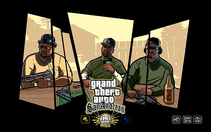Hd Wallpaper Gta Anniversary Gta San Andreas Grand Theft Auto Game Poster Wallpaper Flare